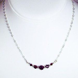 Cynthia Lynn "CELEBRATE" Swarovski Crystal January Birthstone Silver Necklace